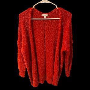 NWOT Red Popcorn Cardigan Sz L by L Love